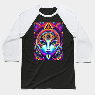 Catgirl DMTfied (18) - Trippy Psychedelic Art Baseball T-Shirt